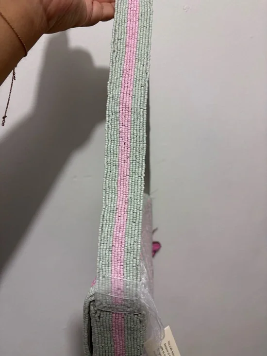 Pink Caterpillar and Butterfly Beaded Bag - Picture 4 of 7